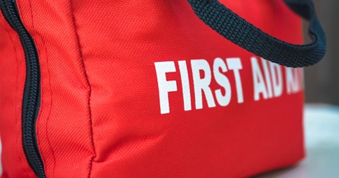 emergency first Aid bag red