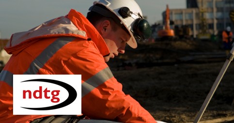 Worker on demolition site